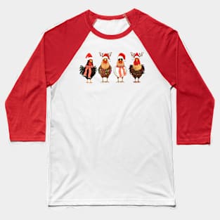 Chicken Christmas Lights Farm Animal Funny Xmas Baseball T-Shirt